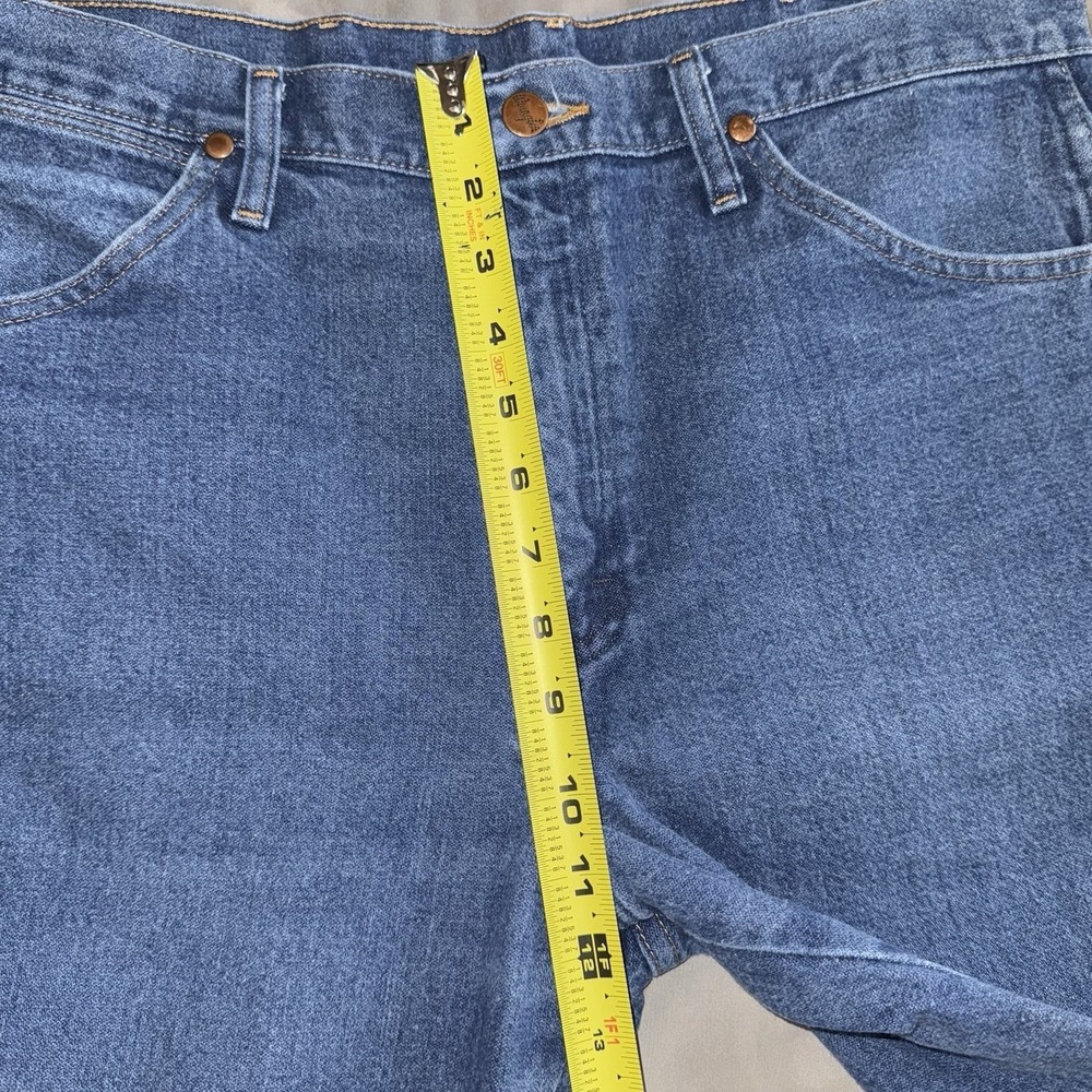 Wrangler Cowboy Cut Slim Fit Jeans Mens 35x30 Blue  936PWD High Rise Straight - Picture 7 of 9